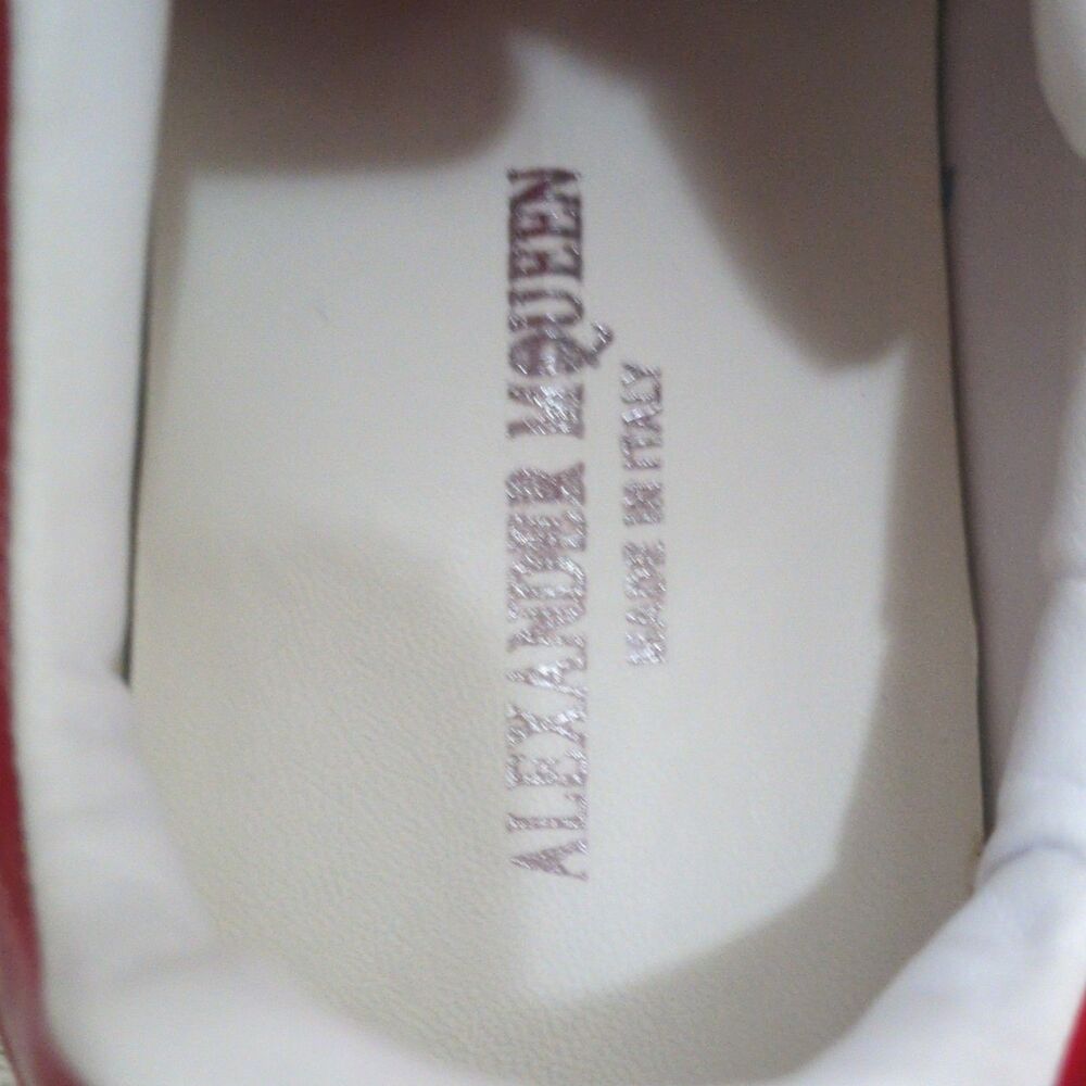 Alexander McQueen Women's Low Top Sneakers Red Patent Leather Logo Sz 37EU/6.5US - Picture 10 of 11